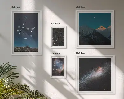 Bilderset fürs Sofa mit kosmischen Galaxienlandschaften