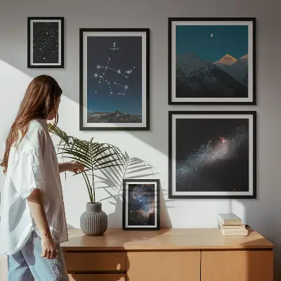 Bilderset fürs Sofa mit kosmischen Galaxienlandschaften