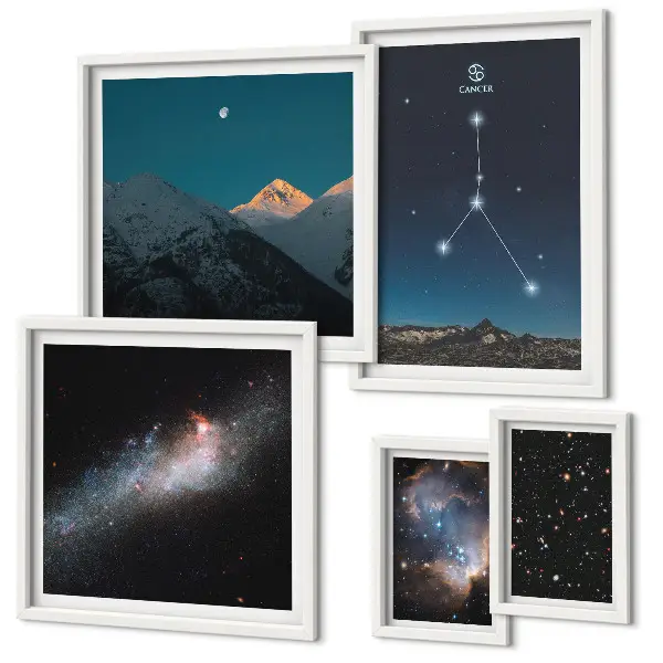 Bildergalerie-Set für die Wand mit Motiven des kosmischen Nachthimmels
