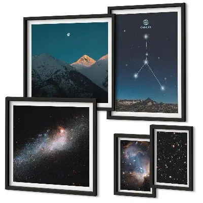 Bildergalerie-Set für die Wand mit Motiven des kosmischen Nachthimmels