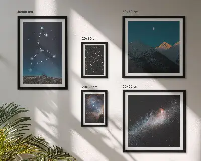 Bildergalerie-Set für die Wand mit kosmischen Konstellationen der Galaxie
