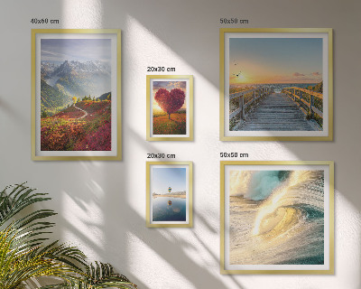 Modernes wandbilder-set Landschaften, Berge, Herzen, Wellen, Ballons