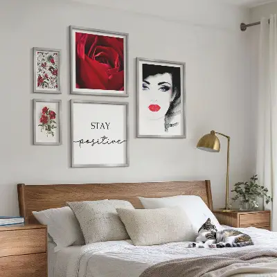 Bildergalerie-Set für die Wand Vintage-Frauenporträts mit Blumenmotiven