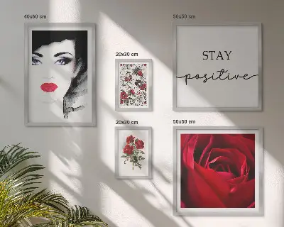 Bildergalerie-Set für die Wand Vintage-Frauenporträts mit Blumenmotiven