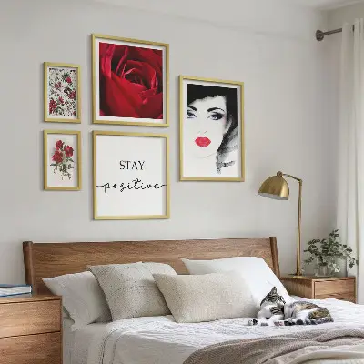 Bildergalerie-Set für die Wand Vintage-Frauenporträts mit Blumenmotiven
