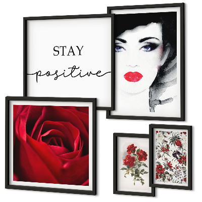 Bildergalerie-set für die wand Vintage-Frauenporträts mit Blumen
