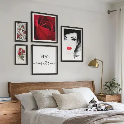 Bildergalerie-Set für die Wand Vintage-Frauenporträts mit Blumenmotiven