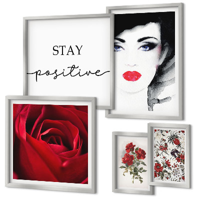 Bildergalerie-set für die wand Vintage-Frauenporträts mit Blumen