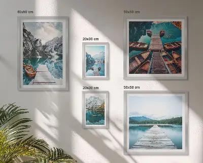 Modernes Wandbilderset mit Berglandschaften und Wasserwegen