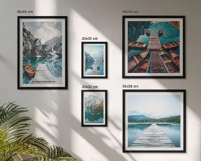 Modernes Wandbilderset mit Berglandschaften und Wasserwegen