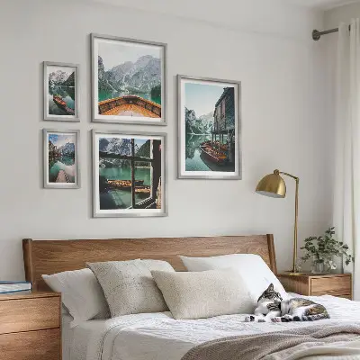 Bilderset für das Sofa mit Seen und Berglandschaft für mehr Ruhe