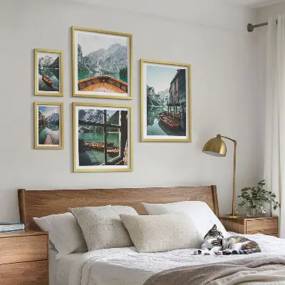 Bilderset für das Sofa mit Seen und Berglandschaft für mehr Ruhe