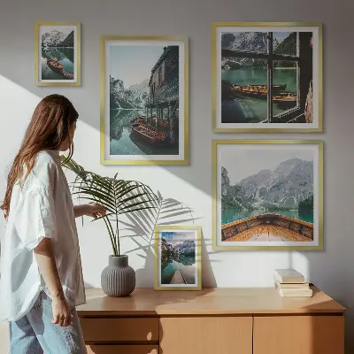 Bilderset für das Sofa mit Seen und Berglandschaft für mehr Ruhe
