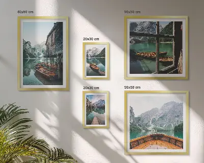Bilderset für das Sofa mit Seen und Berglandschaft für mehr Ruhe