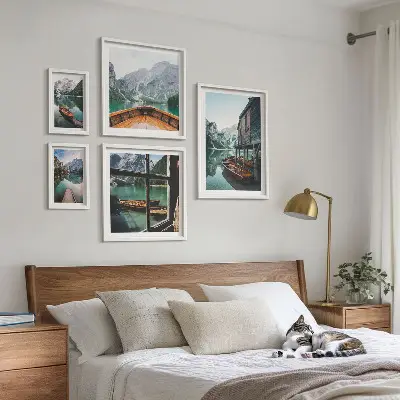 Bilderset für das Sofa mit Seen und Berglandschaft für mehr Ruhe
