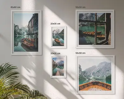 Bilderset für das Sofa mit Seen und Berglandschaft für mehr Ruhe