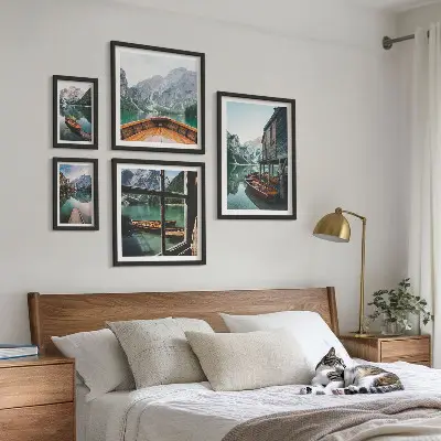 Bilderset für das Sofa mit Seen und Berglandschaft für mehr Ruhe
