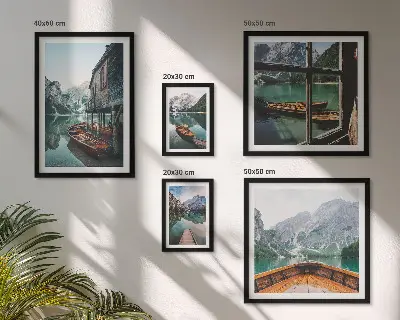 Bilderset für das Sofa mit Seen und Berglandschaft für mehr Ruhe