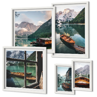 Bildergalerie-set für die wand Seen, Berge, Boote, Landschaften