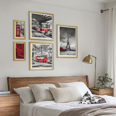 Modernes wandbilder-set Architektonische Ikonen und Fahrzeuge