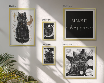 Bilderset fürs sofa Schwarze Katzen Boho-Raum