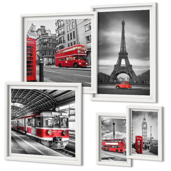 Bildergalerie-set für die wand Stilvolle Ansichten von London und Paris