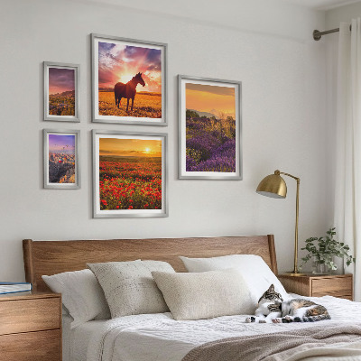 Bilderset fürs sofa Naturlandschaften, Pferde, Blumen