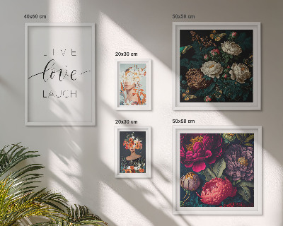 Bildergalerie-set für die wand Motivierende Slogans mit Blumenmotiv