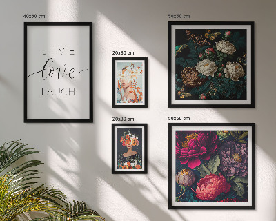Bildergalerie-set für die wand Motivierende Slogans mit Blumenmotiv