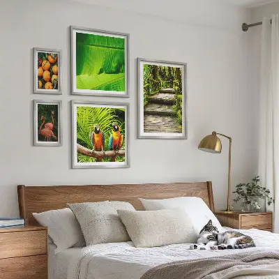Modernes Wandbilderset mit Motiven tropischer Früchte