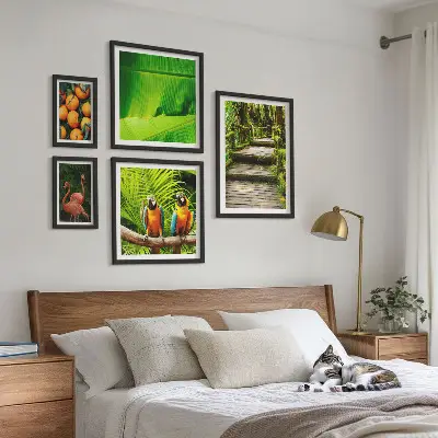 Modernes Wandbilderset mit Motiven tropischer Früchte