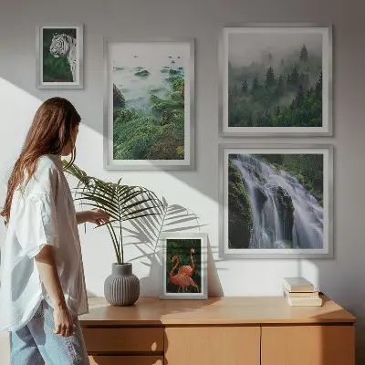 Bilderset fürs Sofa mit Motiven aus Natur, Wildtieren und Landschaften