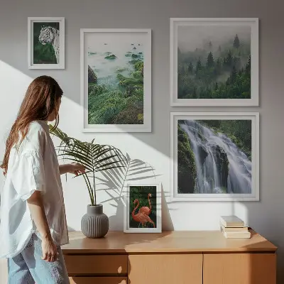 Bilderset fürs Sofa mit Motiven aus Natur, Wildtieren und Landschaften