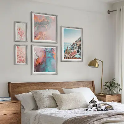Bildergalerie-Set für die Wand mit romantischen rosa Landschaften
