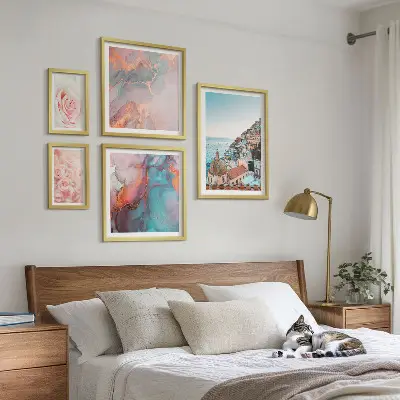 Bildergalerie-Set für die Wand mit romantischen rosa Landschaften