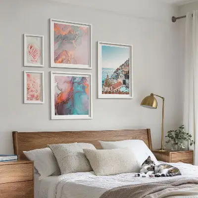Bildergalerie-Set für die Wand mit romantischen rosa Landschaften