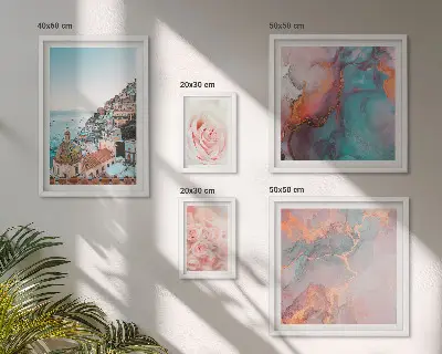 Bildergalerie-Set für die Wand mit romantischen rosa Landschaften