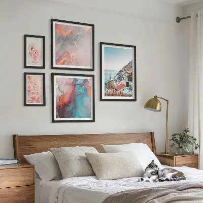 Bildergalerie-Set für die Wand mit romantischen rosa Landschaften