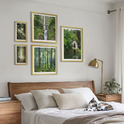 Modernes wandbilder-set Grüne Wälder, Wasserfälle, Natur