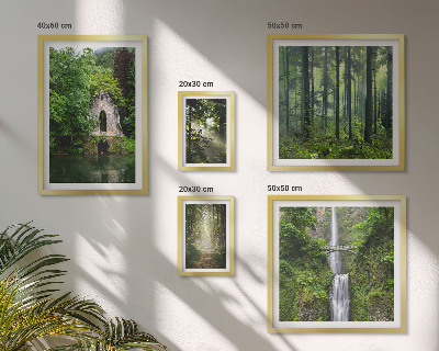 Modernes wandbilder-set Grüne Wälder, Wasserfälle, Natur