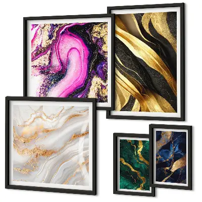 Bildergalerie-Set für die Wand mit abstrakten modernen Mustern