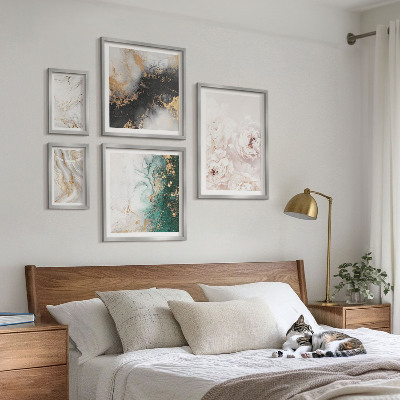 Modernes wandbilder-set Florale Akzente, abstrakte Eleganz
