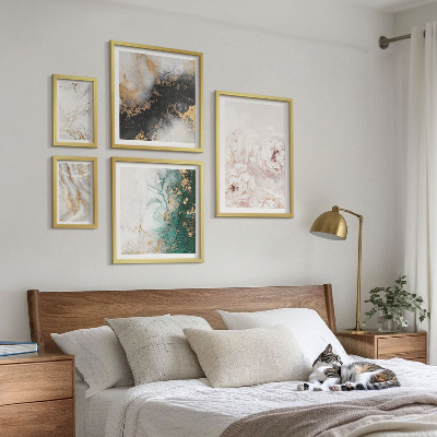 Modernes wandbilder-set Florale Akzente, abstrakte Eleganz