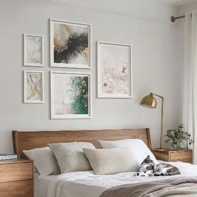 Modernes Wandbilder-Set florale Akzente in abstrakter Eleganz