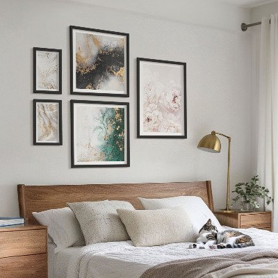 Modernes wandbilder-set Florale Akzente, abstrakte Eleganz