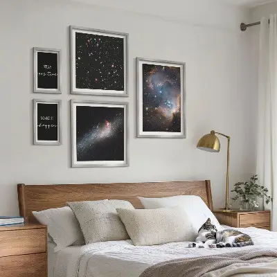 Bilderset fürs Sofa mit kosmischen Motivationssprüchen