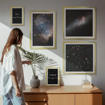 Bilderset fürs Sofa mit kosmischen Motivationssprüchen
