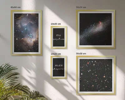 Bilderset fürs Sofa mit kosmischen Motivationssprüchen