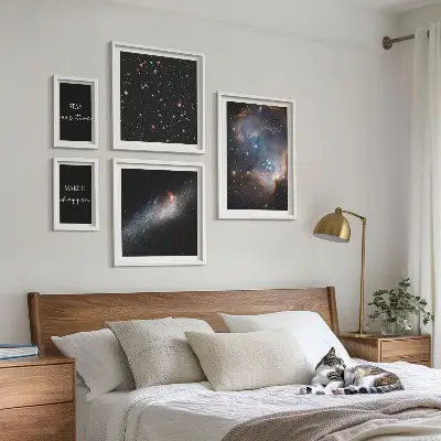 Bilderset fürs Sofa mit kosmischen Motivationssprüchen