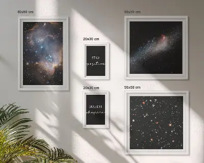 Bilderset fürs Sofa mit kosmischen Motivationssprüchen